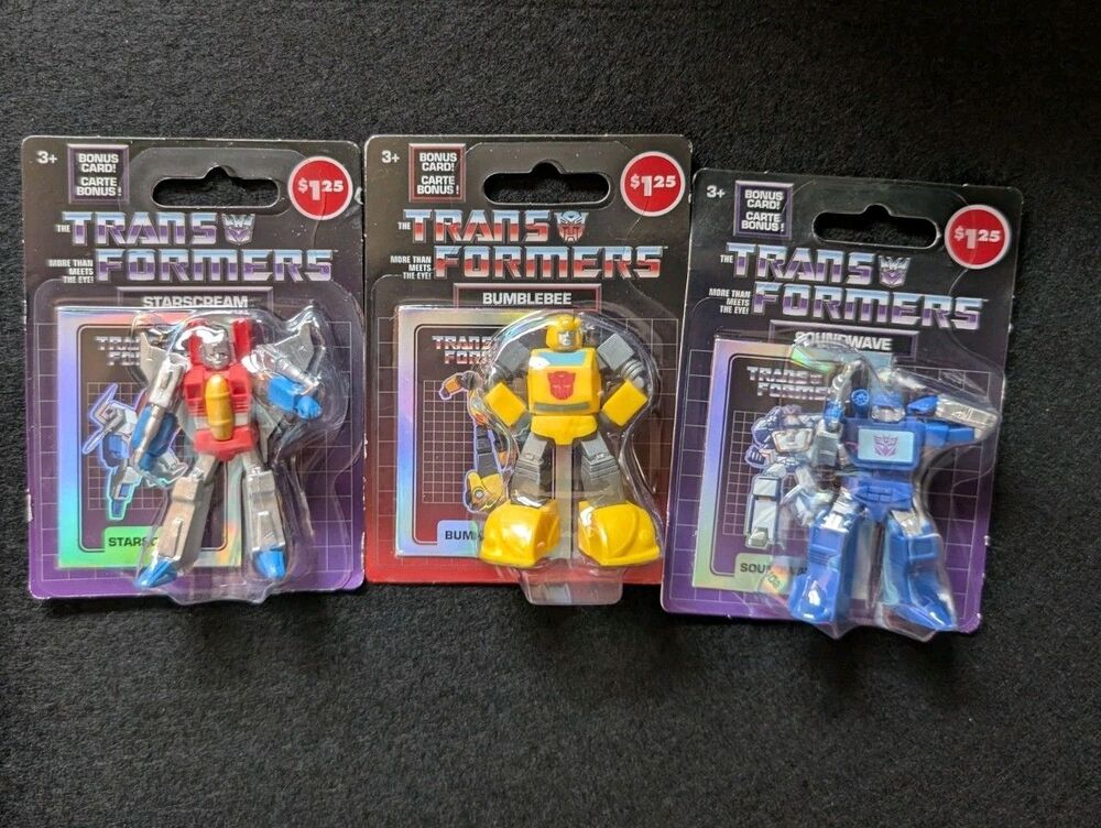 Hasbro Just Play Transformers Mini Figures with Bonus Holo Cards 2024 Set of 3